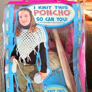 NIB Poncho knitting kit for ages 8+